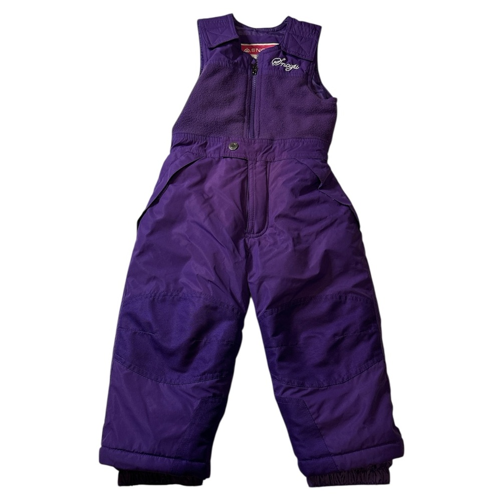 SNOZU Toddler Girls 3T Purple Snow Bibs Fleece Lined Insulated Ski Pants